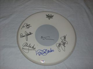 The Beach Boys Autographed Drumhead Hand Signed By 5 Brian Wilson Mike Love