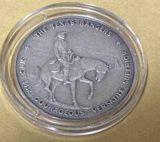 Medallic Art Co Fine Silver Texas Ranger Wagon Wheel Badge Since 1832 Scs - 65