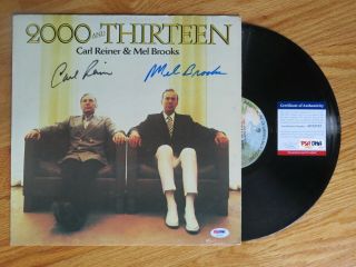 Comedians Carl Reiner / Mel Brooks Signed 2000 And Thirteen Record Psa Af32747