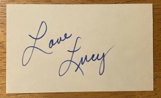 Lucille Ball Signed Autographed 3x5 Card Todd Mueller Loa I Love Lucy