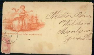 Mayfairstamps Us Civil War Patriotic To Wareland Indiana 1860s Cover Wwi99013