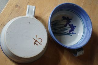 Susan Holder (sh) Signed Hand Thrown,  Vintage Pottery,  (2) Soup Bowls,  6 " Diam