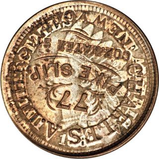York City Civil War Token Charles A Luhrs Struck Over 1861 Cent Pcgs Ms64