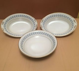 Vintage Syracuse China Old Ivory Sherwood Blue Laurel Vegtable/serving Bowls (3)