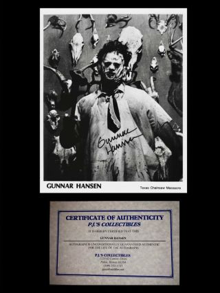 1974 Texas Chainsaw Massacre Gunnar Hansen Leatherface Autographed 8x10 B&w