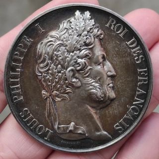 France Xrare King Louis Philippe I Silver Boxed Medal 1839 Industrial Exhibition