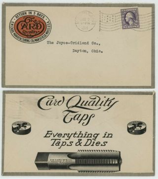 Mr Fancy Cancel 2c Illustrated Cover Card Quality Taps &dies Machine Tools 1919