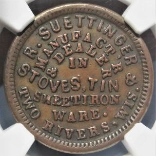 Two Rivers Wisconsin Suettinger Civil War Store Card Token WI 900A - 1a SMT 2