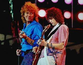 Led Zeppelin Robert Plant & Jimmy Page Personally Autographed/signed Photo (8x10)