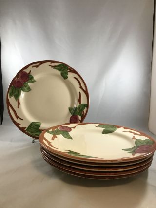 Set Of 6 Vintage Franciscan Apple Dinner Plates (d4)