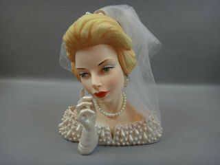 Cameo Girls Lady Head Vase Blythe 1960 “royal Wedding” Lv - 039