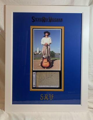 Stevie Ray Vaughan Autographed Album Sleeve Cut Framed
