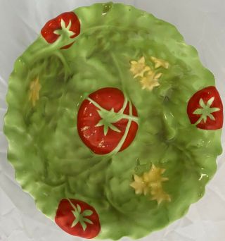 Set Of 6 Vintage Royal Bayreuth Green Leaf/tomato Salad Bowls 1 Large/5 Small