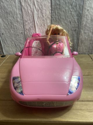 Barbie Glam Pink Convertible Car Mattel 2010 With Barbie Doll