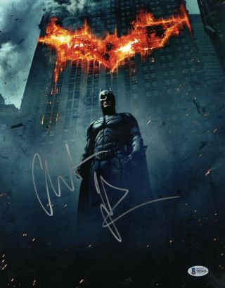 Christian Bale Signed 11x14 Photo Batman The Dark Knight Autograph Beckett