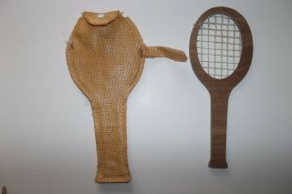 Vintage Mary Hoyer Tennis Racket In Case 2 1/2 By 5 1/2 Inches