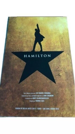 Hamilton Lin Manuel Miranda Signed Puerto Rico Poster Broadway In The Heights