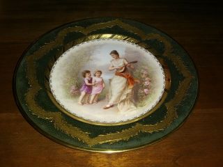 ROYAL VIENNA Ackermann & Fritze 19th Century HP Signed Cabinet Plate 2