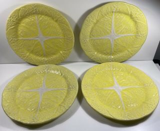Vintage Secla Cabbage Plates - Set 4 Dinner Plates - Made In Portugal - Majolica