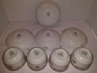 Vintage Laura Ashley ALICE Cup Saucer Set China England Numbered Setting 4 2