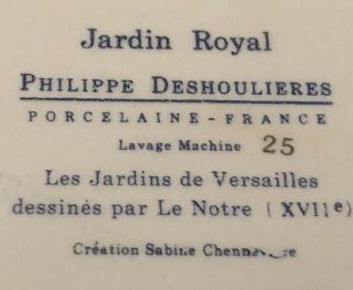 Philippe Deshoulieres Limoges Rectangular Platter - Les Jardines de Versailles 3