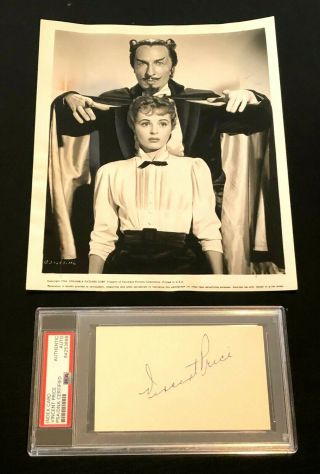 Vincent Price PSA DNA Signed AUTOGRAPH & 8 x10 The Mad Magician PRESS Photo 3