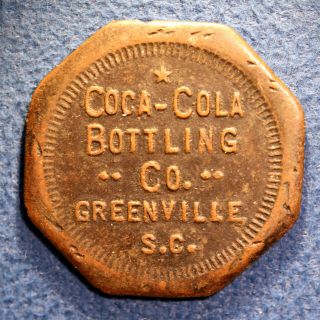 South Carolina Token - Coca - Cola Bottling Co. ,  1¢,  Greenville,  S.  C.