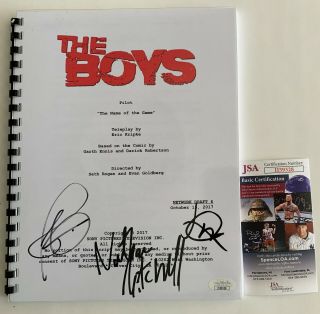 The Boys Pilot Episode Full Script Cast Signed X3 Autographed Jack Quaid Jsa