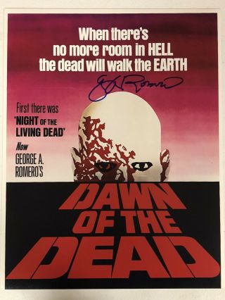 Dawn Of The Dead George Romero Signed Autographed 11x14 Photo Jsa Ii10756