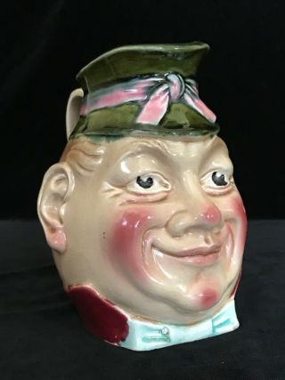 Jolly Man With Cap Ii Antique French Majolica Toby Jug Utzschneider Style 1895 ⚜