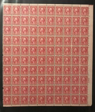 Us Stamps Sc 634 2c Washington 1926 - 29 Reg - Issue Mnh Sheet Of 100