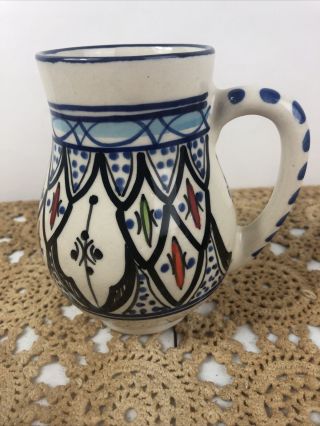Rare Le Souk Ceramique Stoneware 16oz Rounded Mug Tunisia