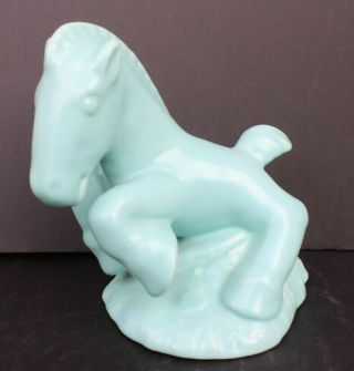 Vtg Mcm California Ca Pottery - Blue Rearing Horse Animal Figurine 242