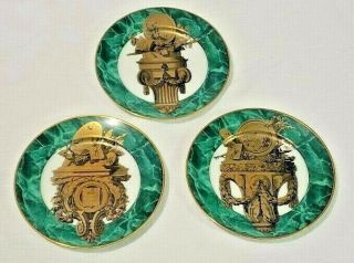 Rare Set Of 3 Fitz And Floyd Decorative Fine Porcelain Consoles I,  Iii And Iv