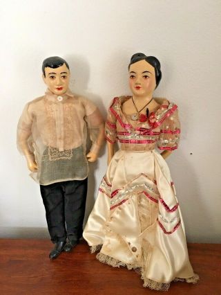 Vintage Ferdinand & Imelda Marcos Dolls,  Composition Shoulder Heads