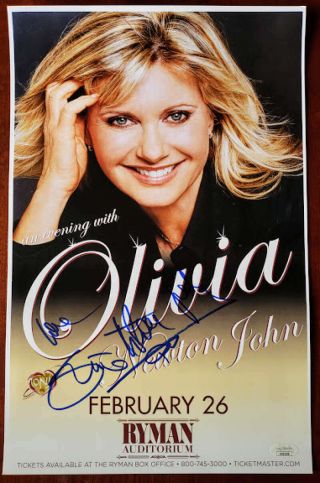 Olivia Newton John Jsa Hand Signed 11x17 Concert Poster Ryman Autograph
