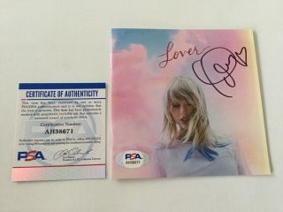 Taylor Swift Signed Autographed Lover Cd Cover Psa Dna B