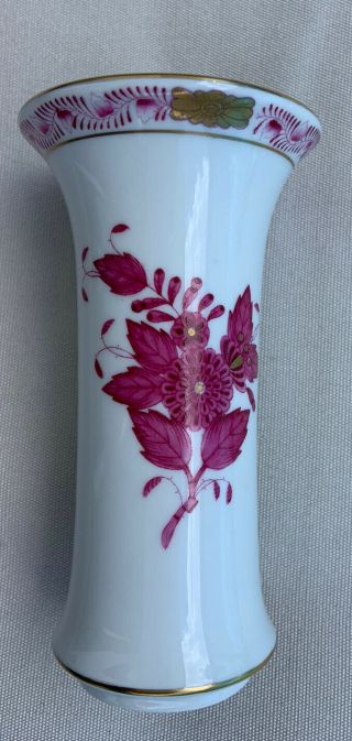Herend Small Red Vase Hungarian Porcelain
