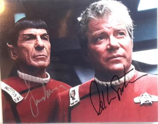Star Trek Autograph 8x10 Photo Signed Leonard Nimoy & Will Shatner (ebau - 1297)