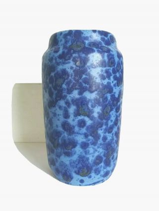 Vintage 60s 70s Scheurich Keramik Blue Vase West German Pottery Modern Fat Lava