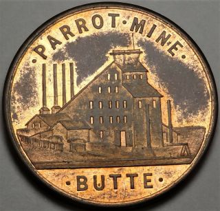 1896 Butte Montana Parrot Mine Miners Tools So Called Dollar Medal Hk - 734b 38mm