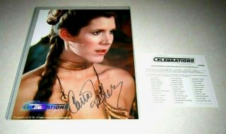 Star Wars Celebration 2 Carrie Fisher Autograph Auto,  Bonus Autograph