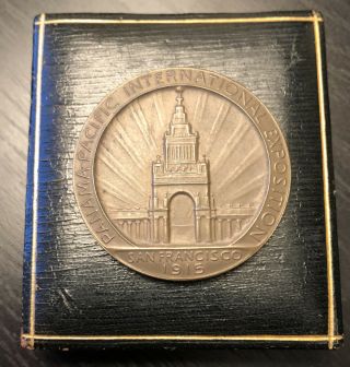 1915 Panama Pacific Exposition San Francisco Bronze Service Medal,  Box