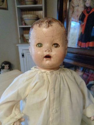 Vintage Composition/cloth Doll 20 " For Repair/rstoration Rough Tlc Poor Thing: (