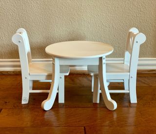 White Kidkraft Little Doll Table And Chair Set For 18 " Dolls