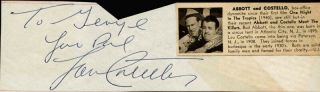 Abbott & Costello (lou Costello) - Autograph Note Signed With Co - Signers