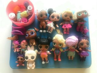 Huge Bundle Of 13 Lol Dolls,  Babies,  Bottles & More.