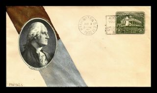 Dr Jim Stamps Us Mt Vernon George Washington Meisels Handmade Fdc Cover