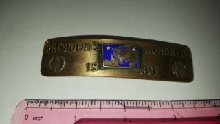 1930 Nra National Rifle Assoc.  Pre Wwii Presidents Hundred Medal Pin Unnamed