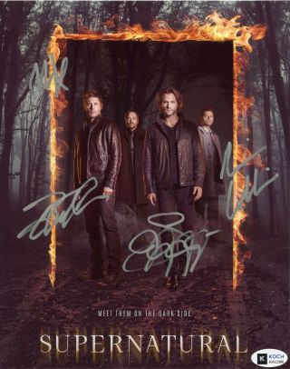 Supernatural Tv Series Hand Signed Cast Of All 4 10x8 Glossy Photo Koch